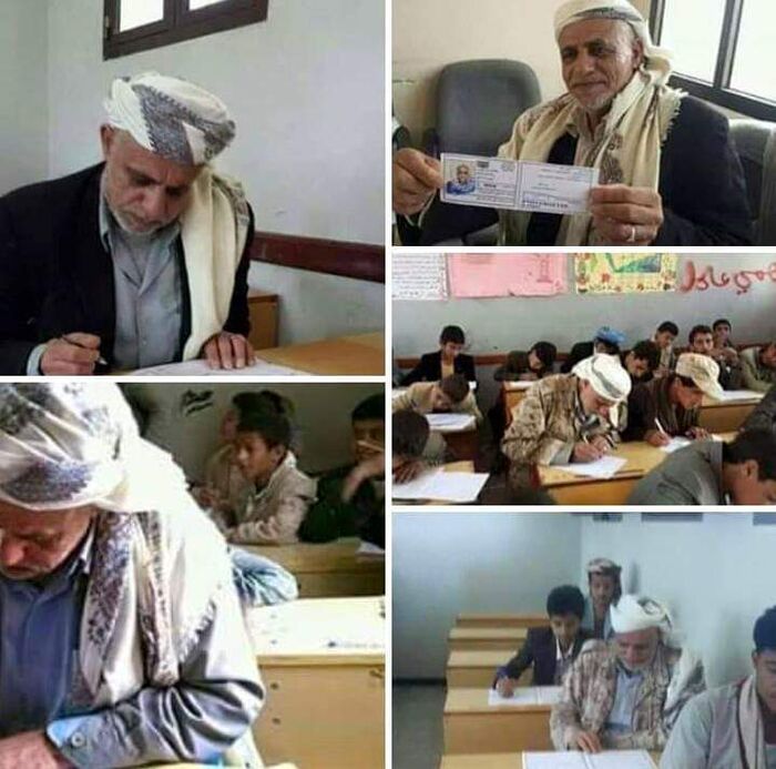 ستيني يحصل على 88% بالثانوية العامة ويؤكد: سألتحق بأحد الجامعات اليمنية .. "صورة"
