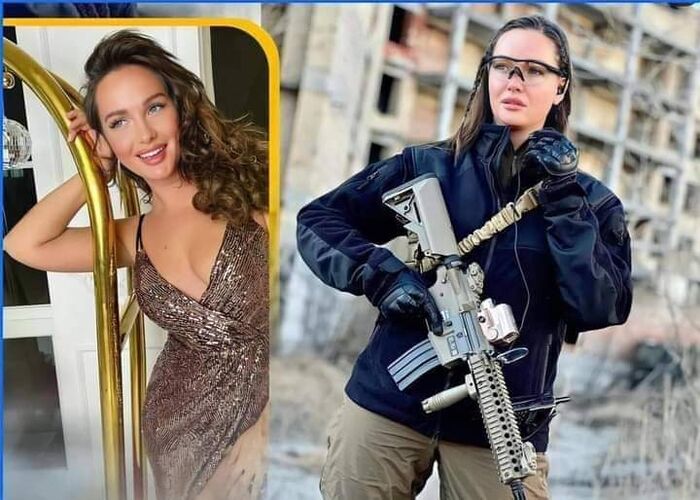 ملكة جمال أوكرانيا ترتدي السلاح وتغرّد: كل من يعبر الحدود بقصد الغزو سيُقتل